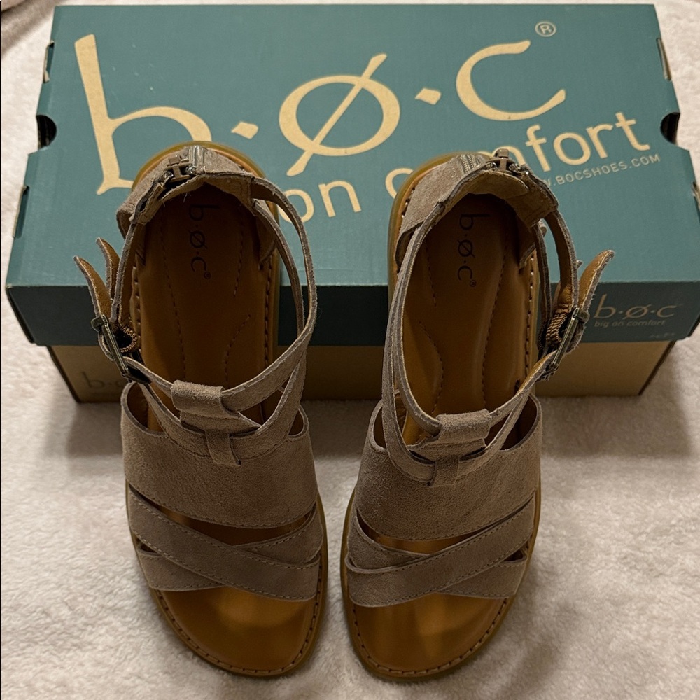 b.o.c. Taupe Strappy Sandals